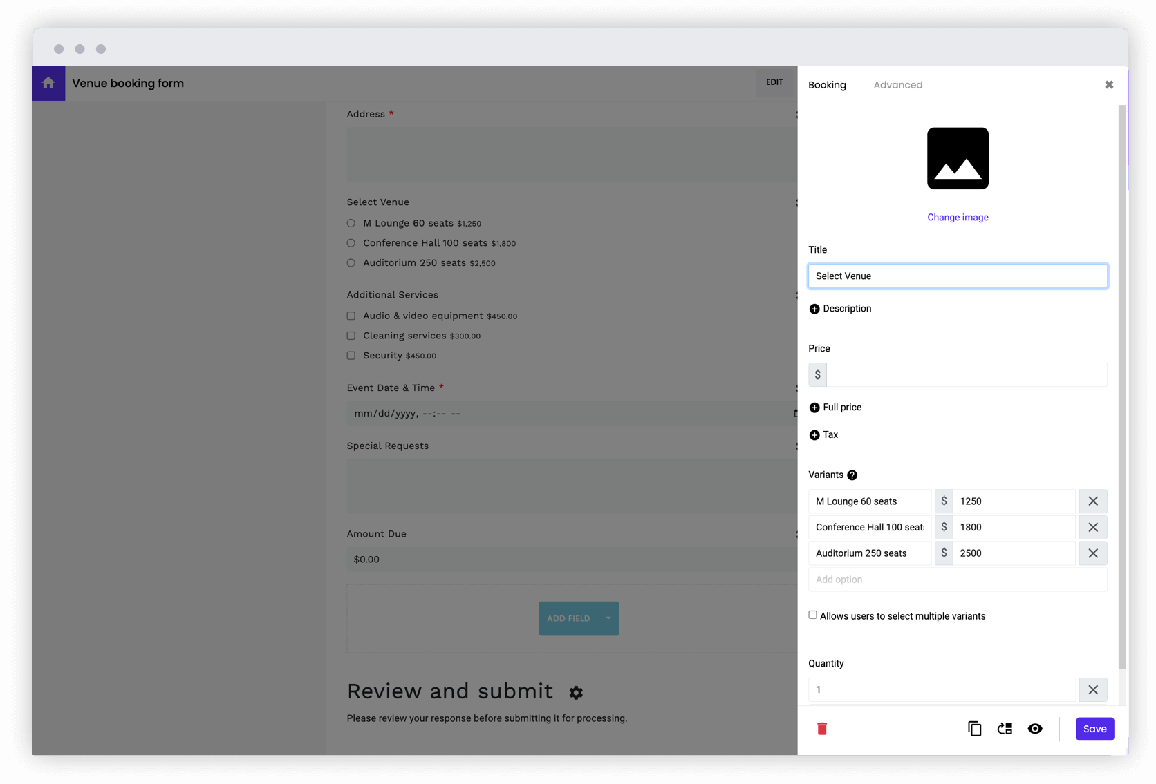 Add memberships, bookings, tickets, donations, fees & calculate amount